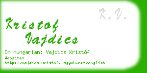 kristof vajdics business card